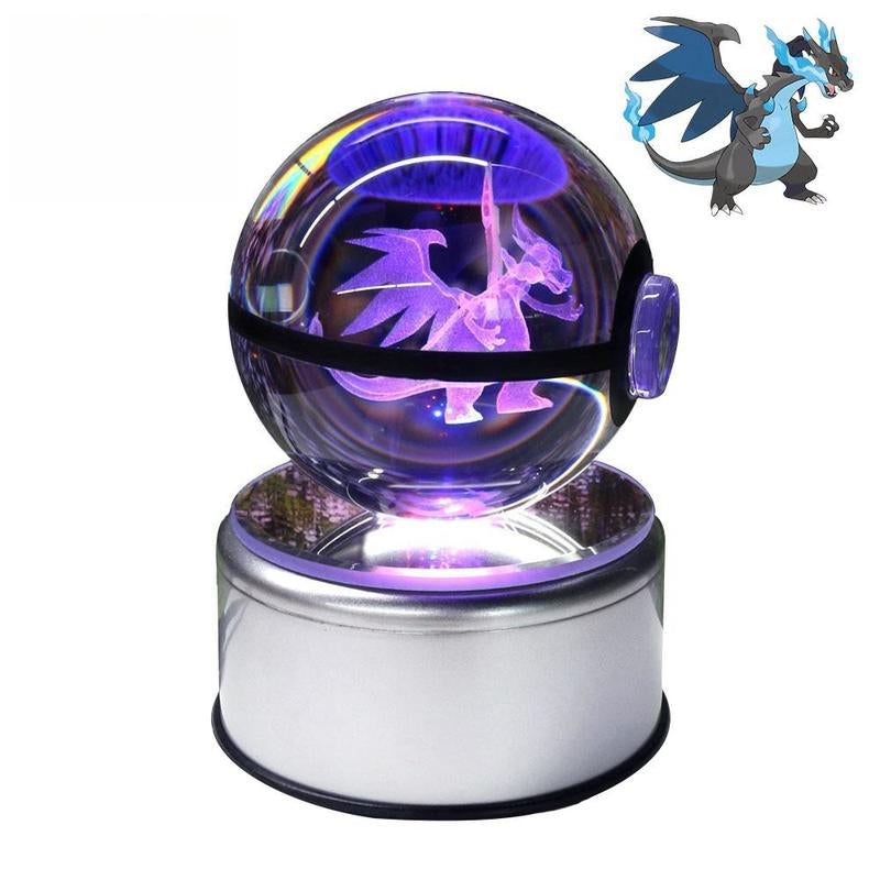 Pokemon Crystal Pokeball – Stunning Holographic Engraving, Perfect for Birthdays and Holidays!