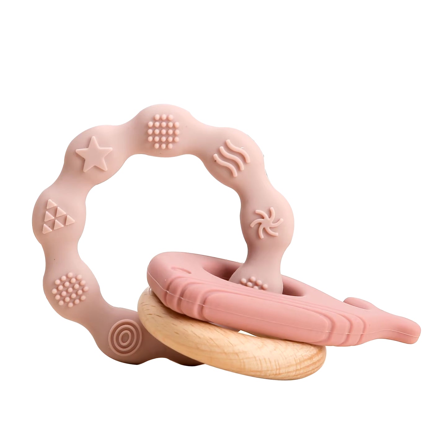 1Pc Baby Teether Music Rattles for Kids Animal Crochet Rattle Elephant Giraffe Ring Wooden Babies Gym Montessori Children'S Toys