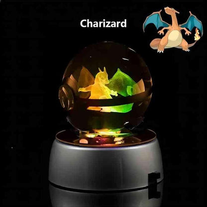 Pokemon Crystal Pokeball – Stunning Holographic Engraving, Perfect for Birthdays and Holidays!