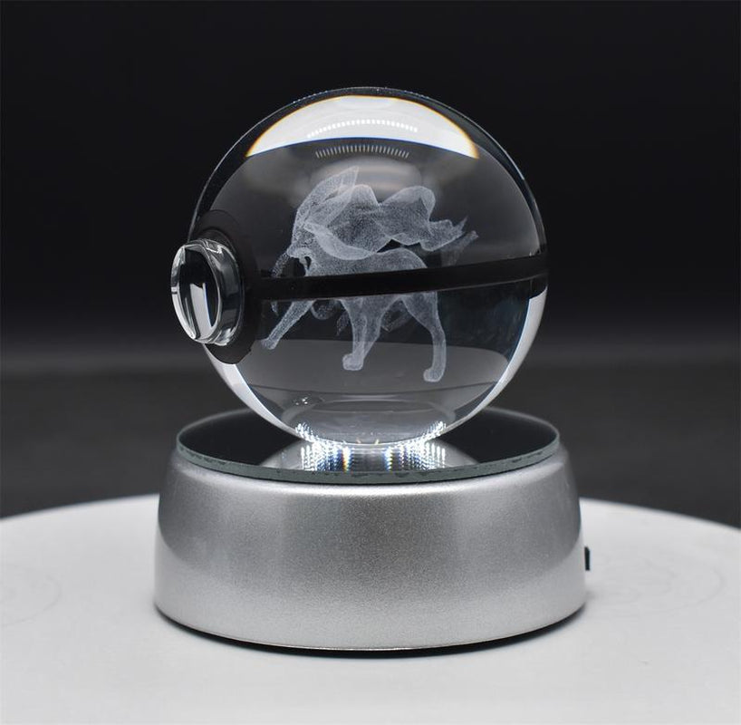 Pokemon Crystal Pokeball – Stunning Holographic Engraving, Perfect for Birthdays and Holidays!