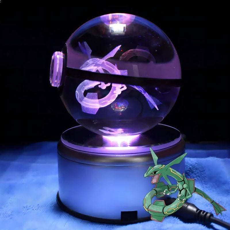 Pokemon Crystal Pokeball – Stunning Holographic Engraving, Perfect for Birthdays and Holidays!