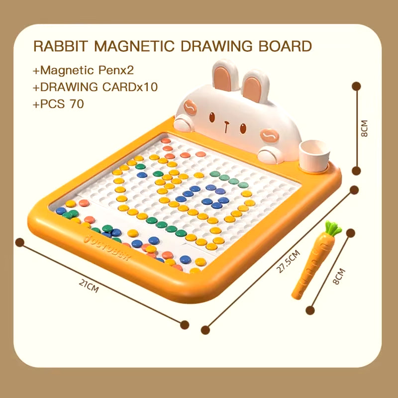 Wltoys 28CM/36CM Magnetic Drawing Board for Kids, Large Graffiti Board with Magnetic Beads and Pen, Cute Crab Toy Gift