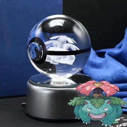 Pokemon Crystal Pokeball – Stunning Holographic Engraving, Perfect for Birthdays and Holidays!