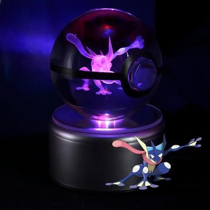 Pokemon Crystal Pokeball – Stunning Holographic Engraving, Perfect for Birthdays and Holidays!