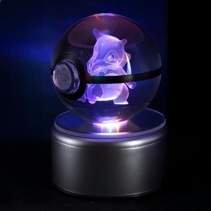 Pokemon Crystal Pokeball – Stunning Holographic Engraving, Perfect for Birthdays and Holidays!