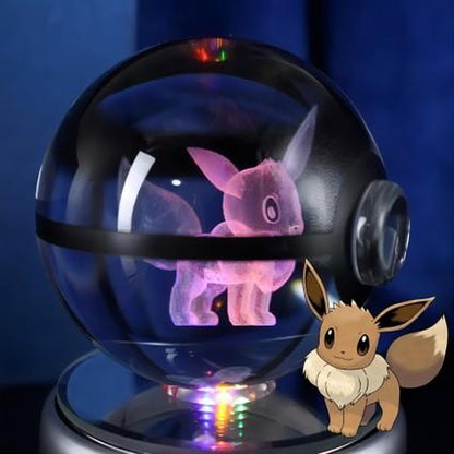 Pokemon Crystal Pokeball – Stunning Holographic Engraving, Perfect for Birthdays and Holidays!