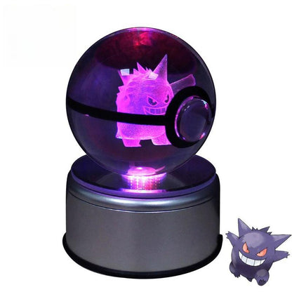 Pokemon Crystal Pokeball – Stunning Holographic Engraving, Perfect for Birthdays and Holidays!