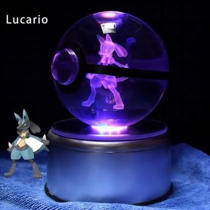 Pokemon Crystal Pokeball – Stunning Holographic Engraving, Perfect for Birthdays and Holidays!