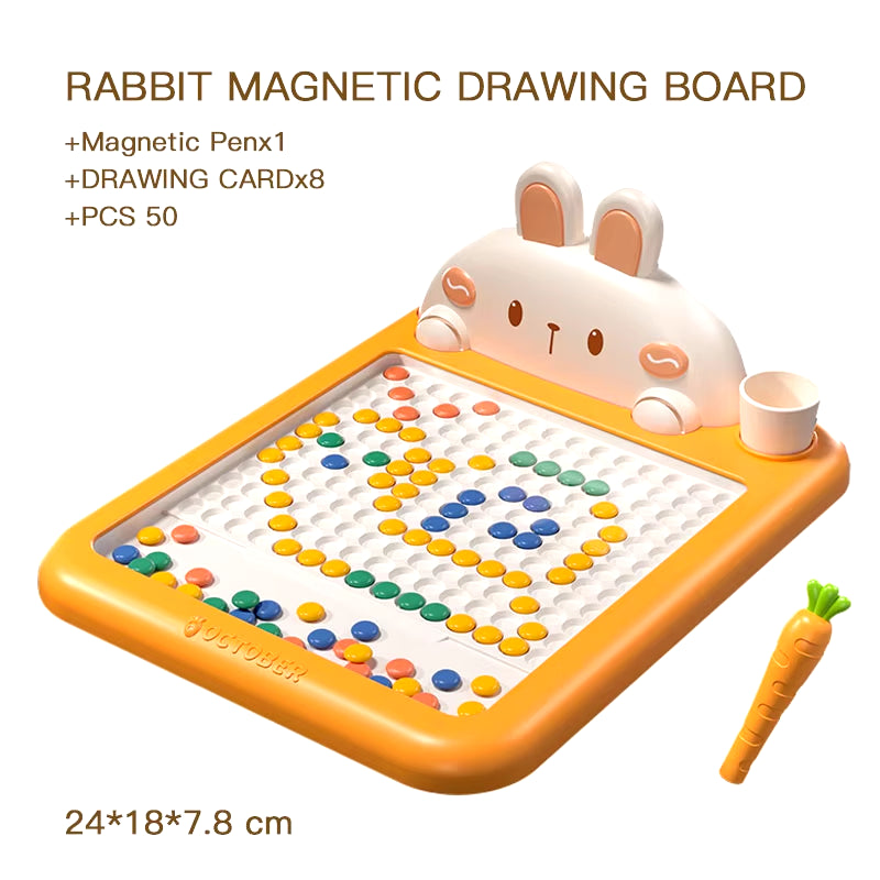 Wltoys 28CM/36CM Magnetic Drawing Board for Kids, Large Graffiti Board with Magnetic Beads and Pen, Cute Crab Toy Gift