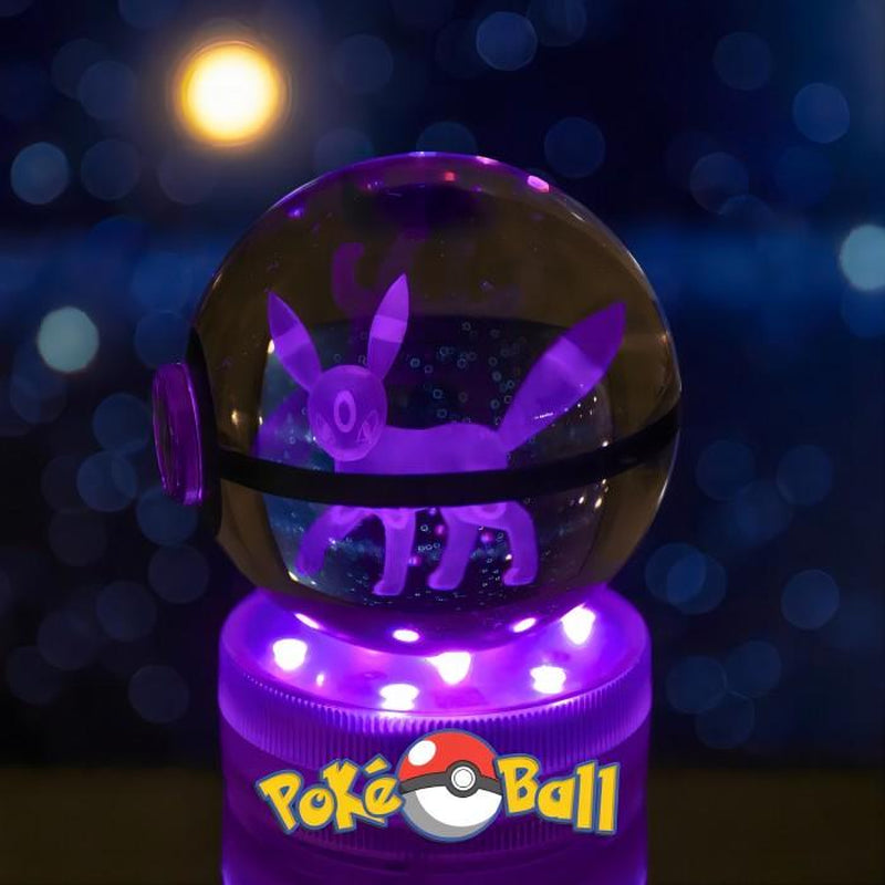 Pokemon Crystal Pokeball – Stunning Holographic Engraving, Perfect for Birthdays and Holidays!