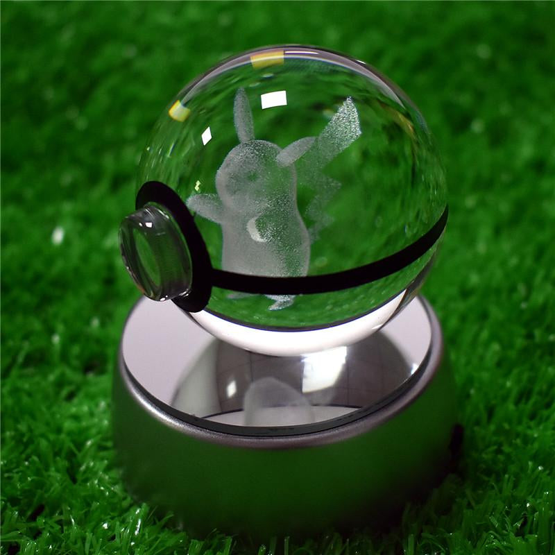 Pokemon Crystal Pokeball – Stunning Holographic Engraving, Perfect for Birthdays and Holidays!